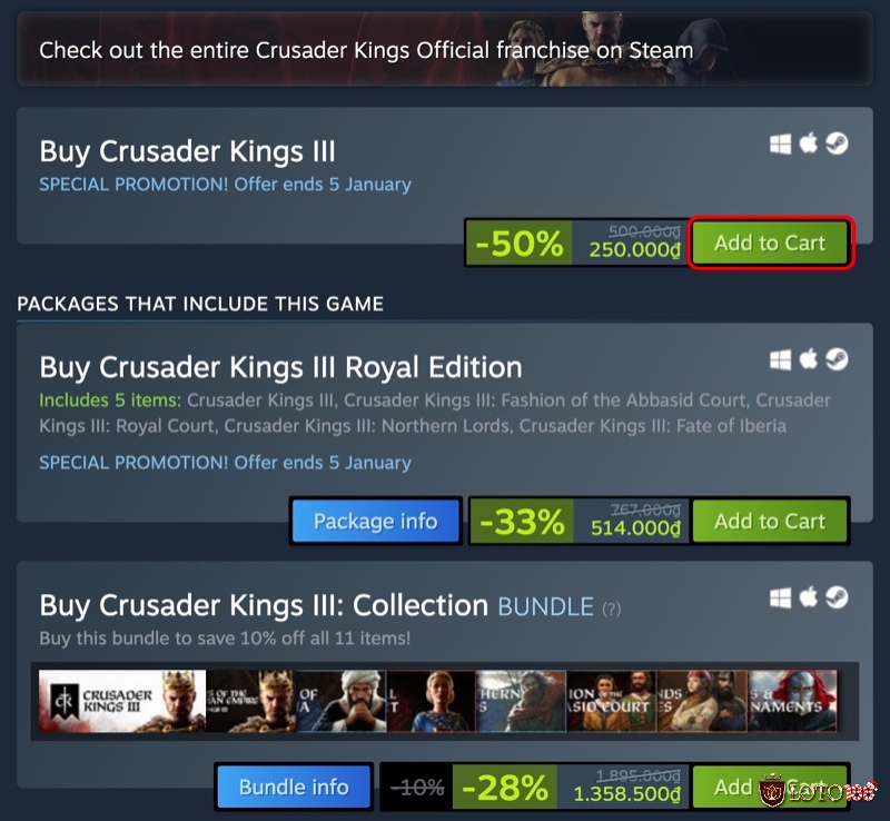 Thanh toán trực tiếp vào Steam Wallet bằng cách chọn mệnh giá và phương thức thanh toán phù hợp
