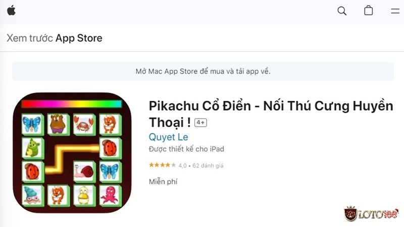 Cách game pikachu tải trên IOS