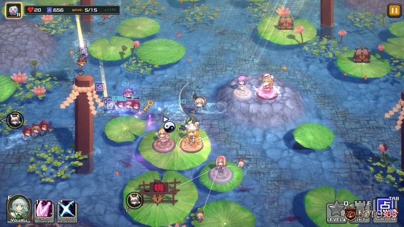 Touhou Monster TD nổi bật với đồ họa anime dễ thương