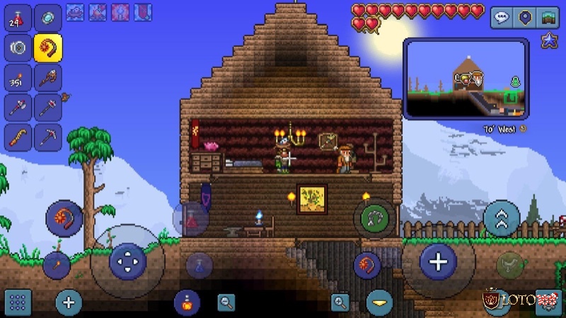 Khám phá thế giới 2D đầy màu sắc và thử thách trong Terraria Mobile