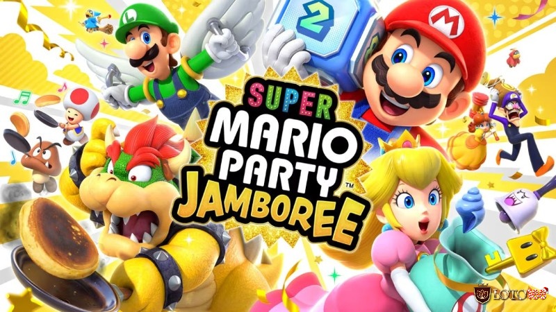 Cùng Mario, Peach và Luigi đang tham gia trò chơi đập búa mini trong bàn cờ vui nhộn của Mario Party