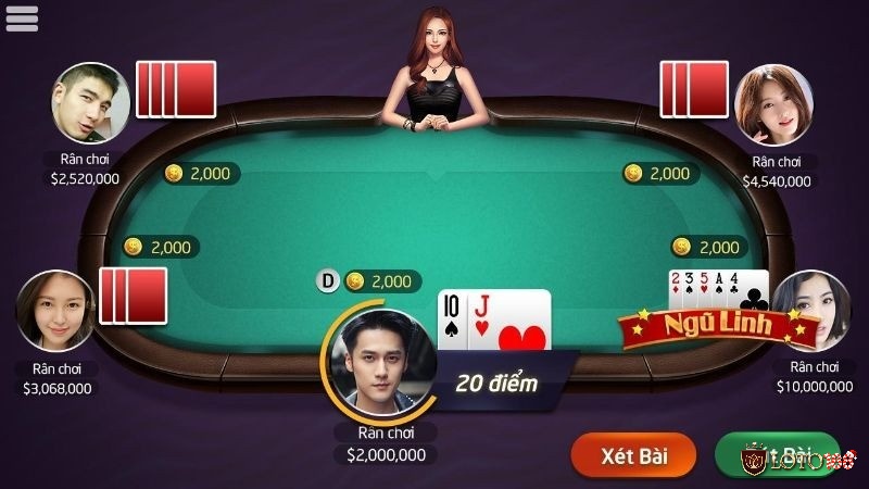 Hành động của người chơi và nhà cái trong xì dách