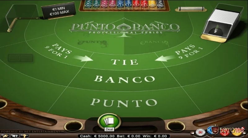 Giao diện các phiên bản baccarat phổ biến như Punto Banco, Mini Baccarat và Chemin de Fer trên một nền tảng casino trực tuyến.