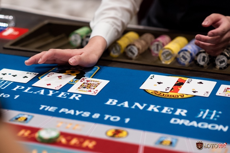 Sơ đồ chia bài giữa Nhà Cái (Banker) và Người Chơi (Player) trong Baccarat.