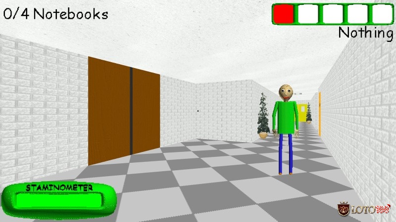 Giao diện kỳ quặc và hoài cổ của game Baldi's Basics Plus rất thu hút