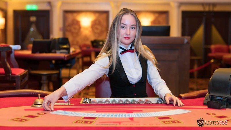 Hình ảnh màn hình chơi xì dách trực tiếp với dealer thật