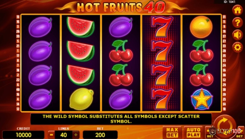 Hot Fruits 40 là một trong những slot game trái cây cổ điển hấp dẫn hàng đầu hiện nay