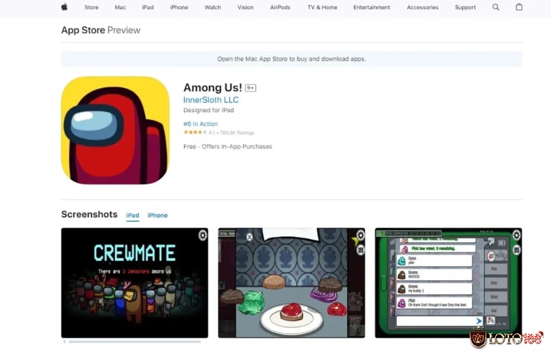 Người dùng iOS có thể tải Among Us miễn phí và an toàn từ App Store.