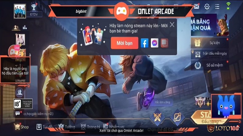 Omlet Arcade là “ngôi nhà” quen thuộc của streamer game mobile, nơi vừa live vừa kết nối cộng đồng rất tiện